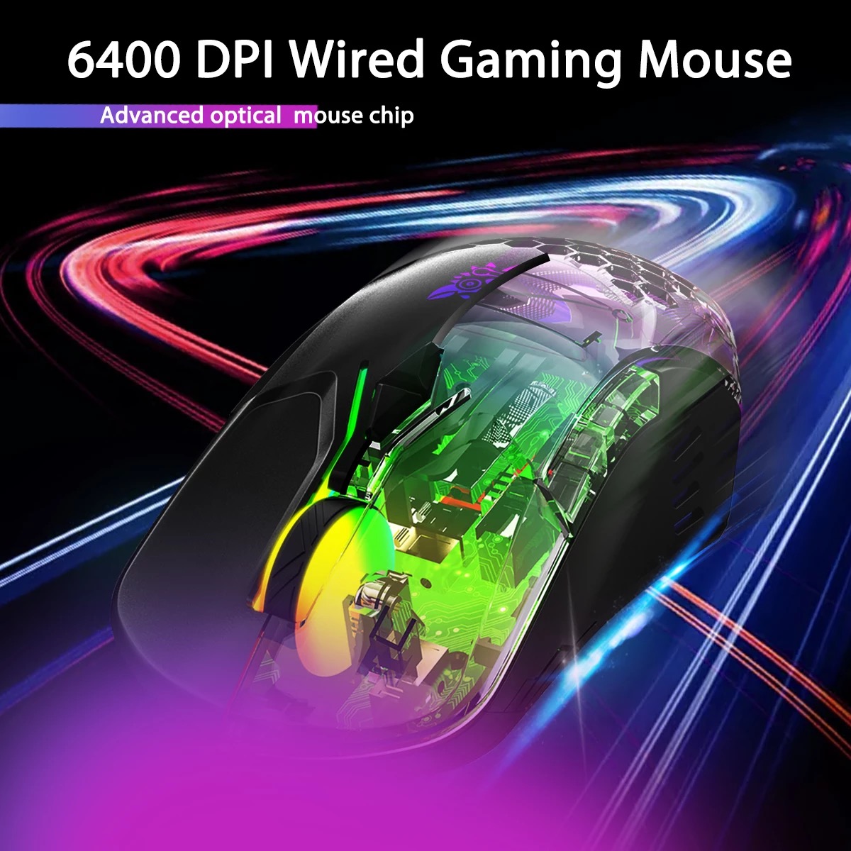 Mouse Gaming Onikuma CW902 RGB 6400DPI